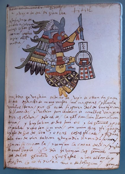 Aztekisk Gud Cihuacoatl Codex Tudela Folio 27R Amerikas Museum Madrid — Stockfoto