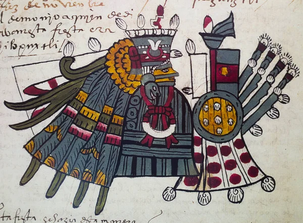 Mês Panquetzaliztli Calendário Asteca Codex Tudela Folio 25R Museu Das — Fotografia de Stock