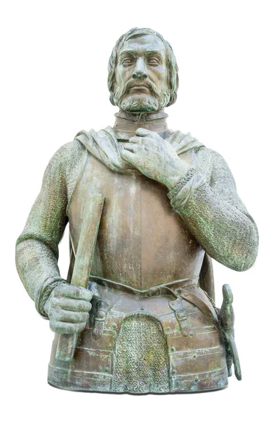 Buste Bronze Hernan Cortes Par Enrique Perez Comendador Musée Muba — Photo