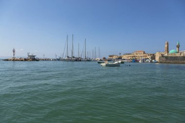 Antik kentin Acre marina için denizden görüntüleyin