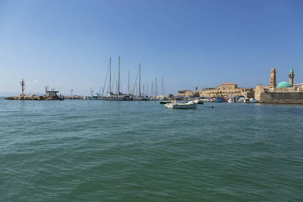 Vista Mar Para Marina Antiga Cidade Acre — Fotografia de Stock