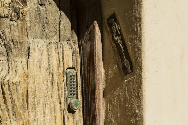 Antik Mezuzah Fából Készült Ajtó Ajtófélfa — Stock Fotó