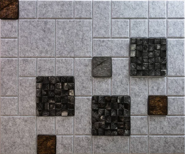 Schallabsorbierende Graue Platte Mit Geometrischen Formen Und Dekorativem Mosaik — Stockfoto