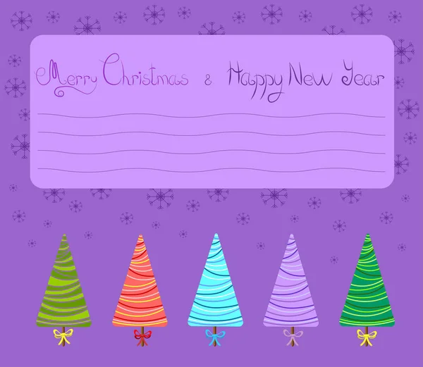 Happy New Year Merry Christmas Greeting Card Design Vector Illustration — Stock Vector