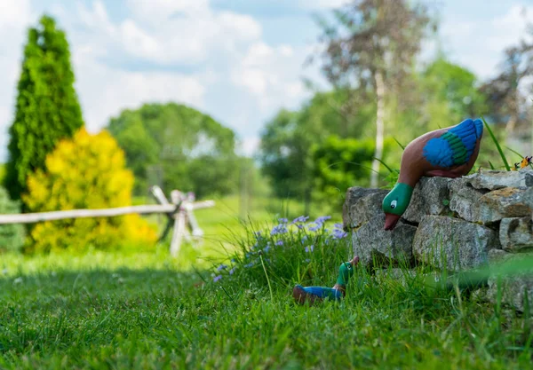 Ördek yavrusu ile seramik bahçe dekorasyon anne ördek
