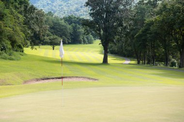 Güneşli bir gün güzel bir golf sahası
