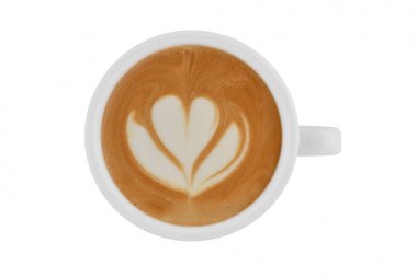 Beyaz arka planda izole kahve latte Fincan