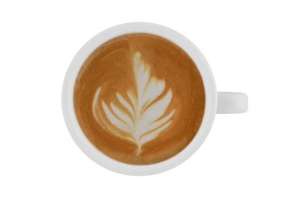 Tasse Kaffee Latte Isoliert Auf Weißem Hintergrund — Stockfoto