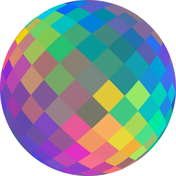 Rainbow holographic glass sphere 3d illustration isolated on white.