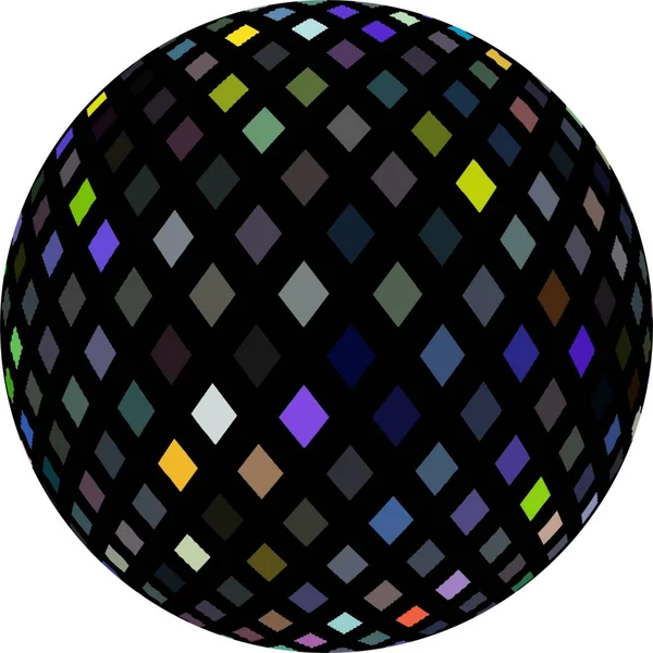3d ball dark shimmer crystal texture. Abstract disco element isolated.