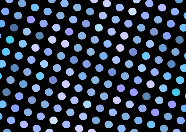 Blue polka dots on black background.