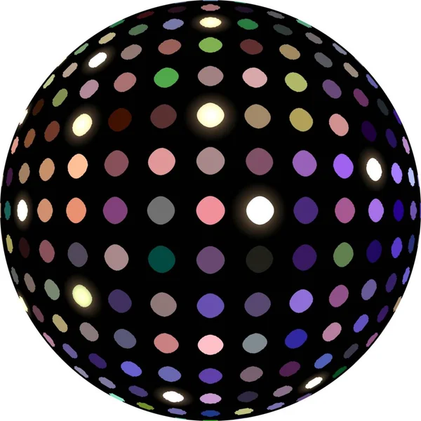 Sparkling disco ball 3d abstract element. Shimmer sphere isolated. Holiday night party symbol.