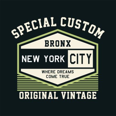 grafik tasarım Bronx New York Vintage gömlek ve baskı için