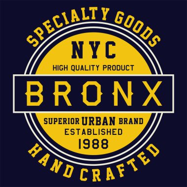 grafik tasarım Nyc Bronx çift gömlek ve baskı için