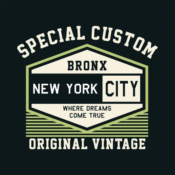 Diseño Gráfico Bronx New York Vintage Para Camisa Impresión — Vector de stock