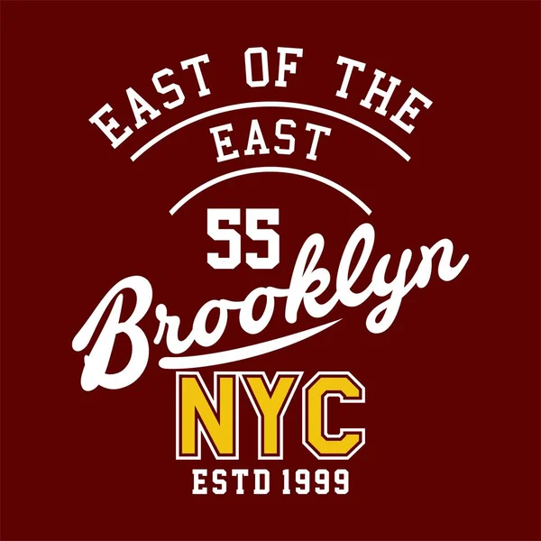Diseño Gráfico Brooklyn Nyc Para Camisa Impresión — Vector de stock