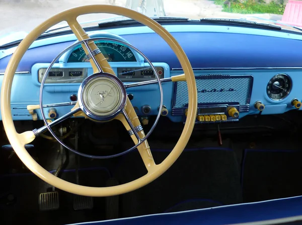 Retro Interior Ussr Vintage Car Volga Manufactured 1956 — Stock Photo, Image