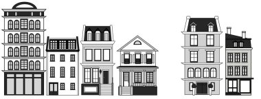 Çok katlı eski binalar. Eski şehrin resimlerini oluşturmak için ayarlandı.