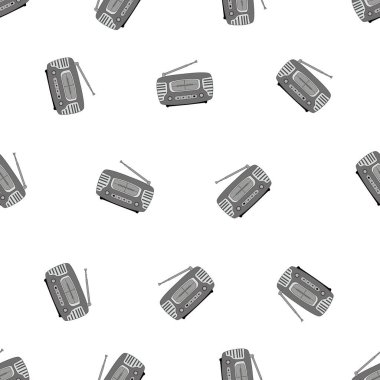 Kusursuz vektör deseni. Radyo ikonu. Beyaz arka planda izole edilmiş. Vektör grafikleri.