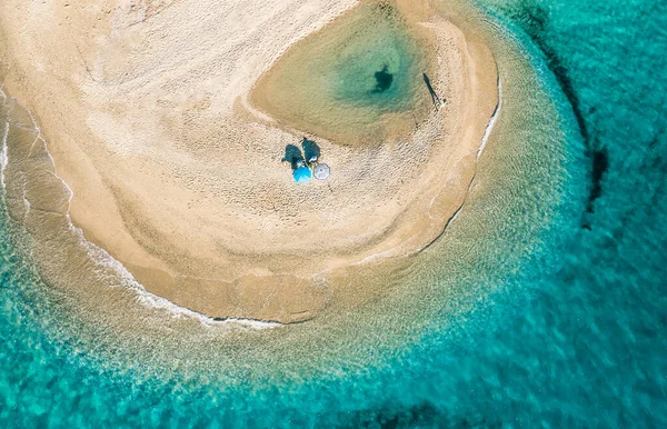 Fundo Verão Fotografia Aérea Praia Possidi Península Halkidiki Grécia — Fotografia de Stock