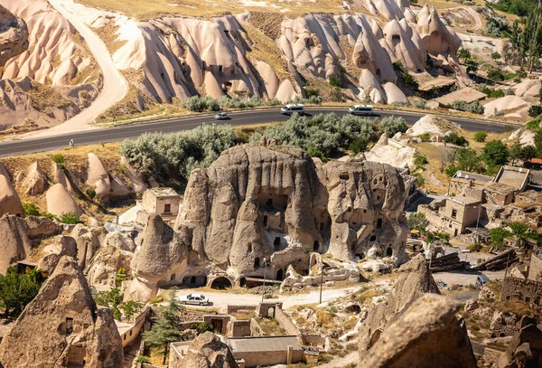 Légi Kilátás Uchisar Cappadocia — Stock Fotó