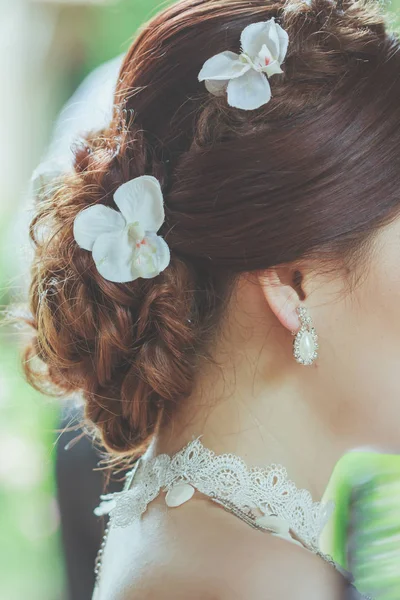 Beautiful Lace Collar Fabric Bride Wedding — Stock Photo, Image