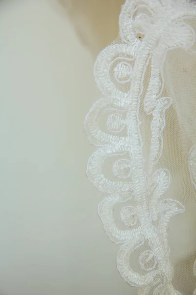 Gyönyörű Hímzés Minta Használni Mint Összetevő Menyasszonyi Ruha Esküvői Szertartás — Stock Fotó