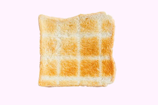 Texture Detail White Toasted Bread Golden Yellow White Background — Stock Photo, Image