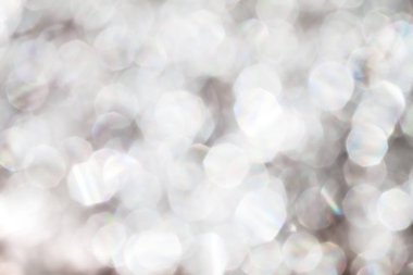 Soyut beyaz ve gri parıltılı, Bokeh daireleri Noel arkaplanı için