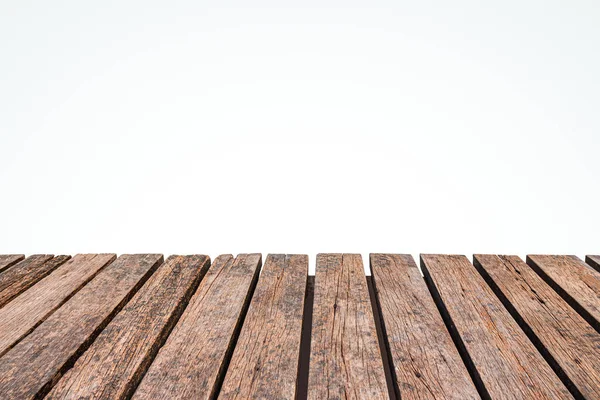 Old Brown Wooden Table Isolated White Background Home Decoration Gardening — Stock Photo, Image