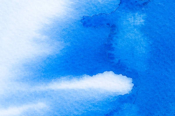 白い紙の質感に青い水彩抽象的な背景 — ストック写真