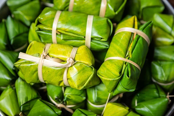 Thai Filled Coconut Milk Banana Thai Dessert Cultivated Banana — Stock Photo, Image