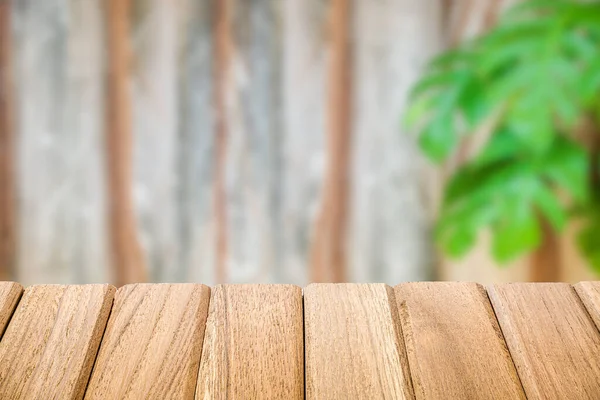 Surface Wooden Table Isolated Leaves Green Background Home Decoration Gardening — Stock Photo, Image