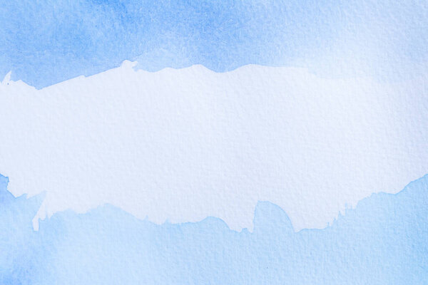 Blue watercolor abstract background on White paper texture