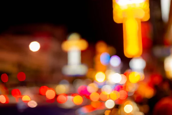 Urban bokeh light blurred lights Abstract background in the city.