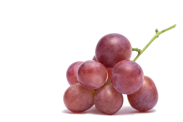 Uva Vermelha Madura Monte Frutas Isoladas Fundo Branco — Fotografia de Stock