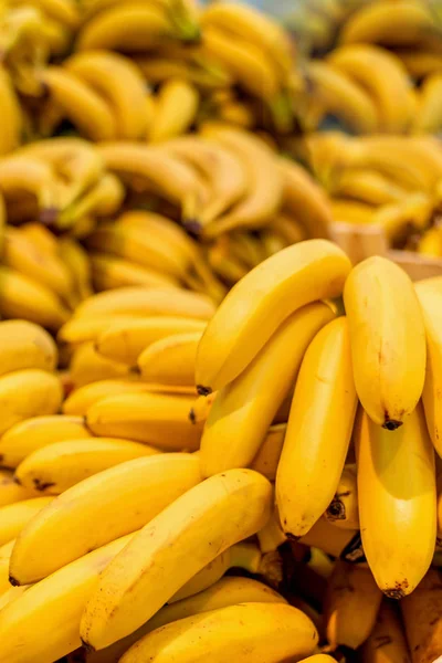 Vertical photo food tropical fruit bananas. Texture background yellow bananas in the peel. Product Image Tropical Fruit Yellow Bananas,