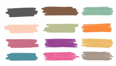 Renk vuruşları, boya lekeleri. İzole çok renkli noktalar-bir çizim