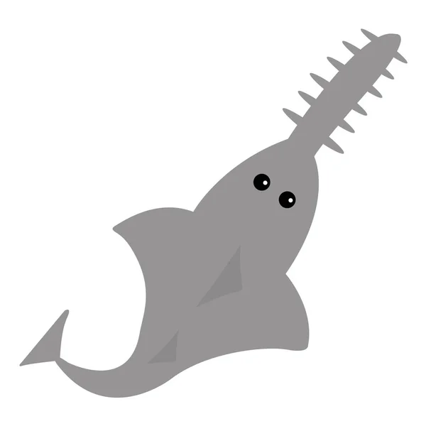 Sawshark 아이콘입니다 물고기 상어를 보았다 귀여운 문자입니다 생활입니다 디자인입니다 배경입니다 — 스톡 벡터