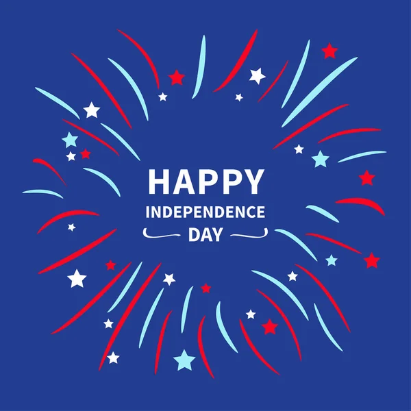 Ohňostroj Noční Oblohy Happy Den Nezávislosti Spojené Státy Americké Července — Stockový vektor