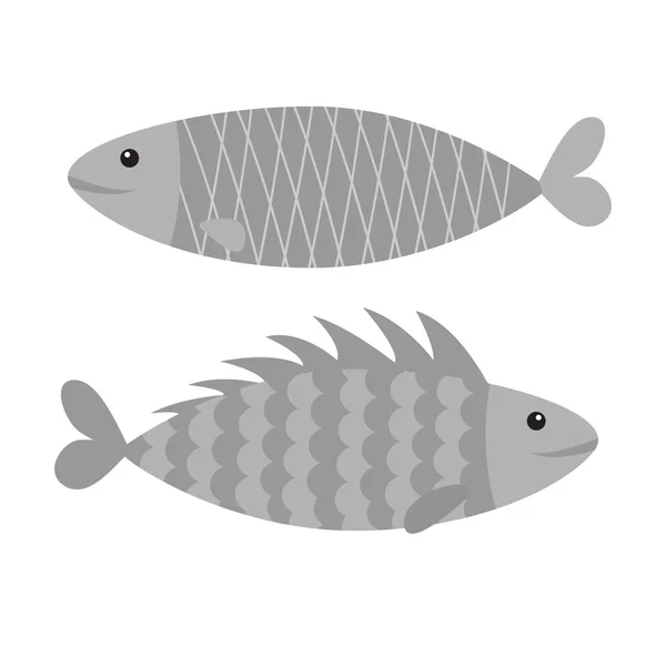 Två Fiskar Ikonen Isolerad Vit Bakgrund — Stock vektor