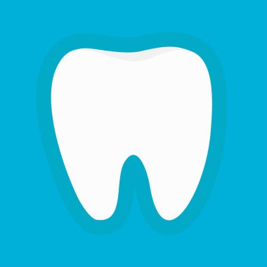 Mavi arka plan simgesine sağlıklı beyaz diş