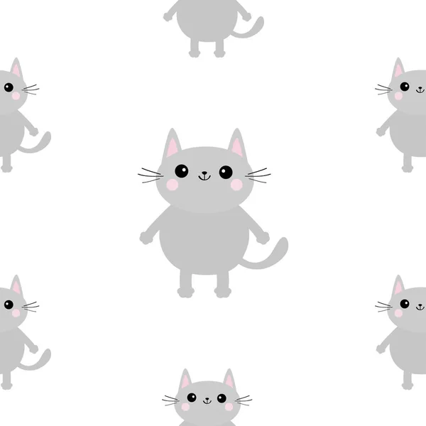 Gray Cat Icon White Background — Stock Vector