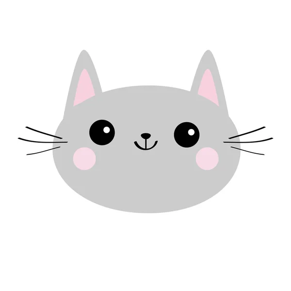 Gray Cat Icon White Background — Stock Vector