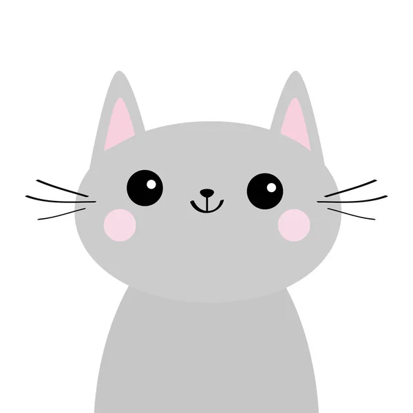白い背景の灰色の猫アイコン — ストックベクタ