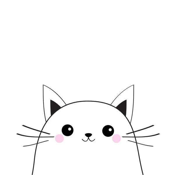 Icono Gato Blanco Sobre Fondo Blanco — Vector de stock