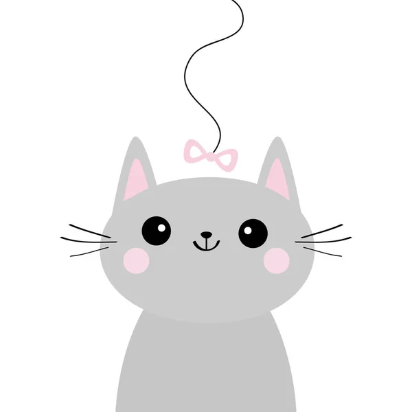 Icono Gato Gris Sobre Fondo Blanco — Vector de stock