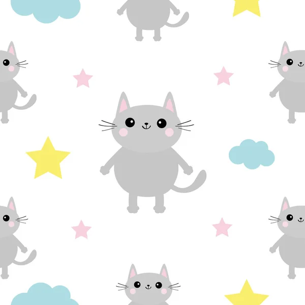 Icono Gato Gris Sobre Fondo Blanco — Vector de stock