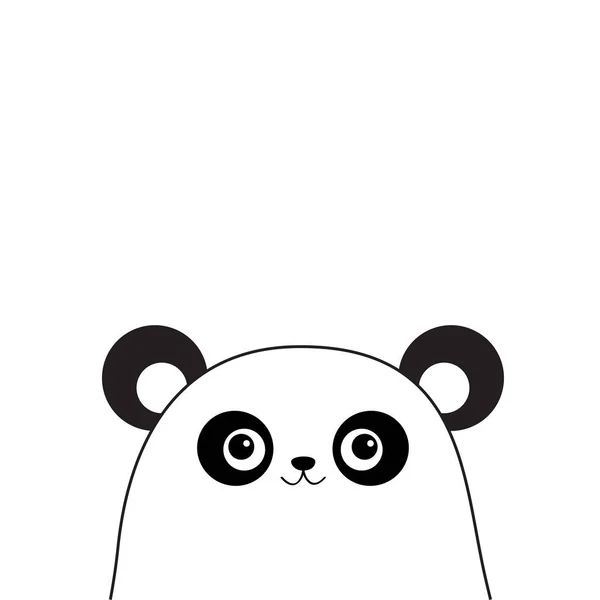 Icono Cara Panda Sobre Fondo Blanco — Archivo Imágenes Vectoriales