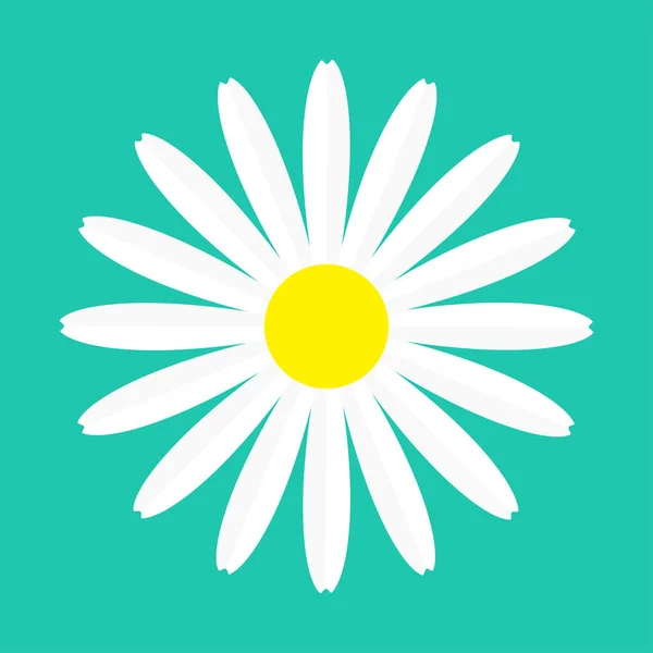 Bílá Sedmikráska Heřmánkový Květ Kulaté Ikony Modrém Pozadí — Stockový vektor
